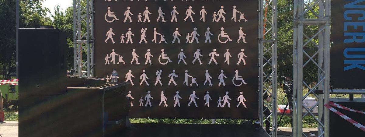 Prostate Cancer UK March for Men stage